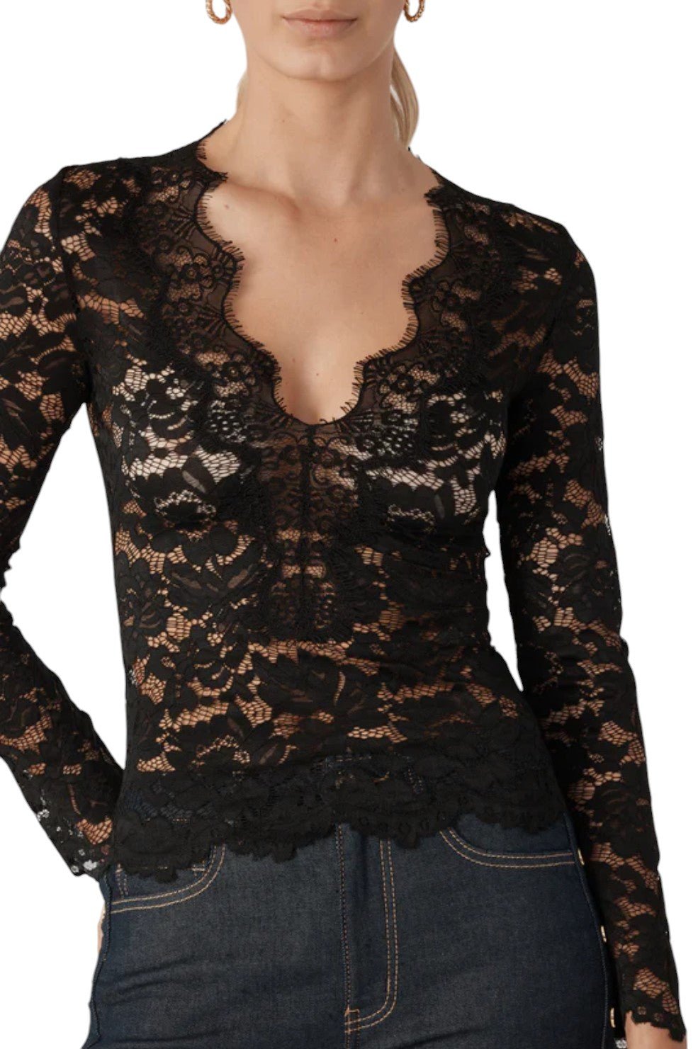 Yoko Lace Top - Black - Image 2