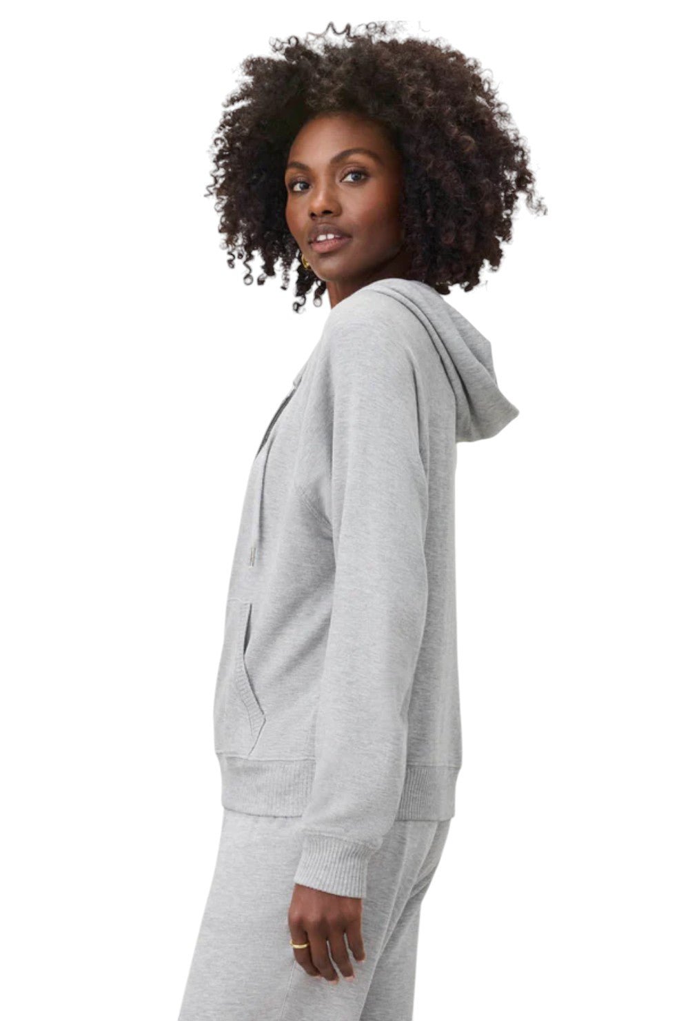 Super Soft Zip Up Hoodie - Heather Grey - Image 3