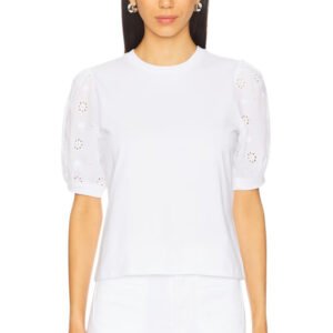 The Lace Sleeve Tee - White