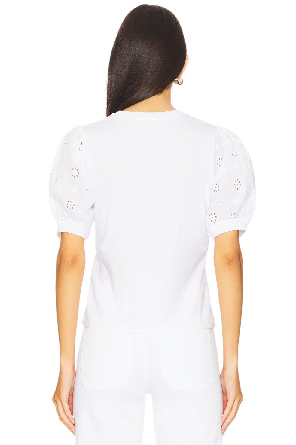 The Lace Sleeve Tee - White - Image 3