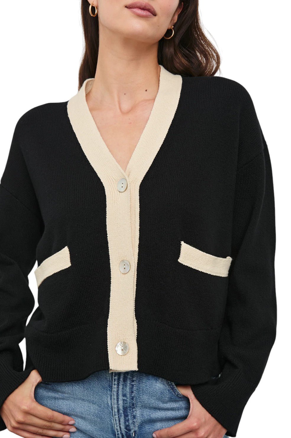 Geneva Cardigan - Black Ivory - Image 3