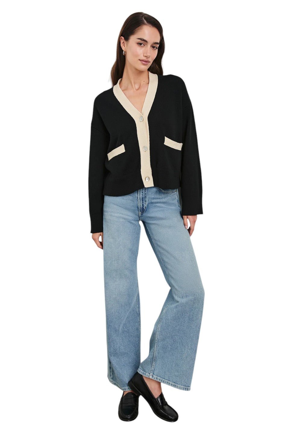 Geneva Cardigan - Black Ivory - Image 2
