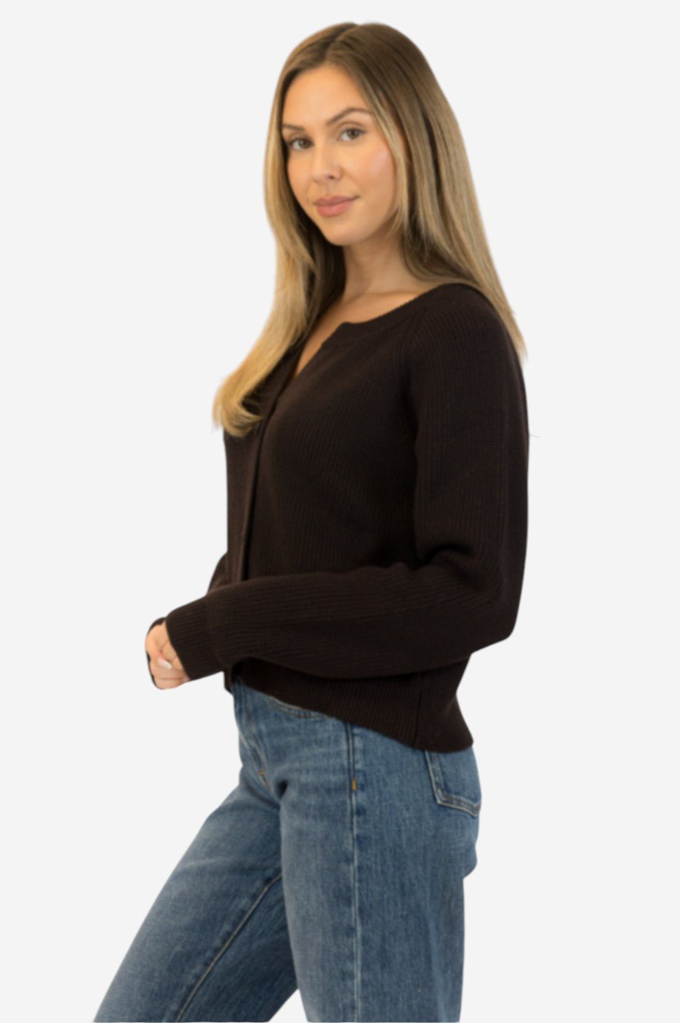 Belle Cardigan - Chocolate - Image 2