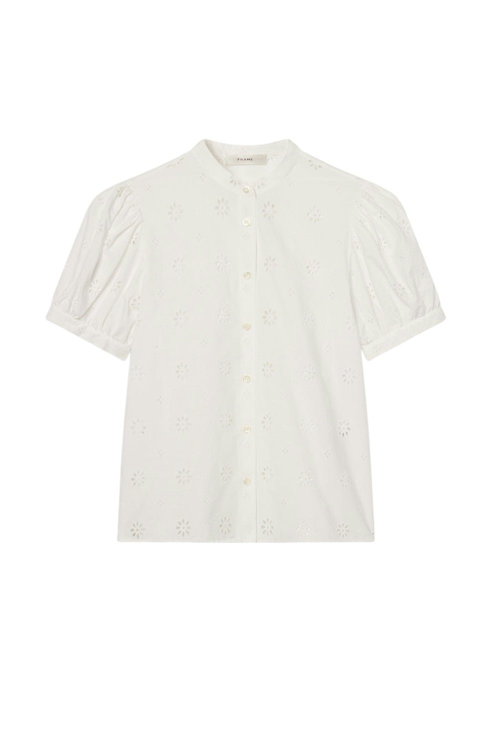 The Eyelet Gathered Top - White