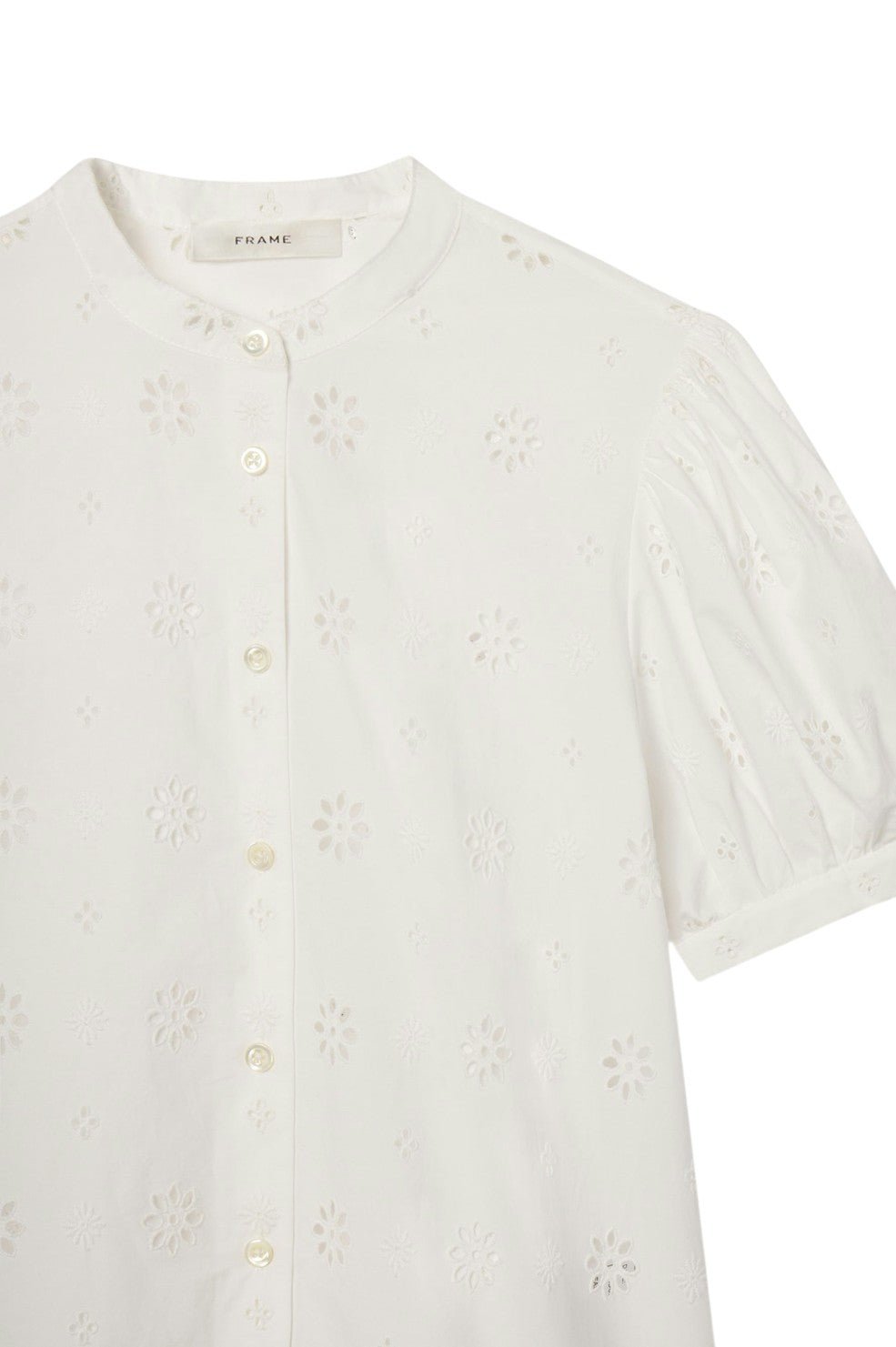 The Eyelet Gathered Top - White - Image 2
