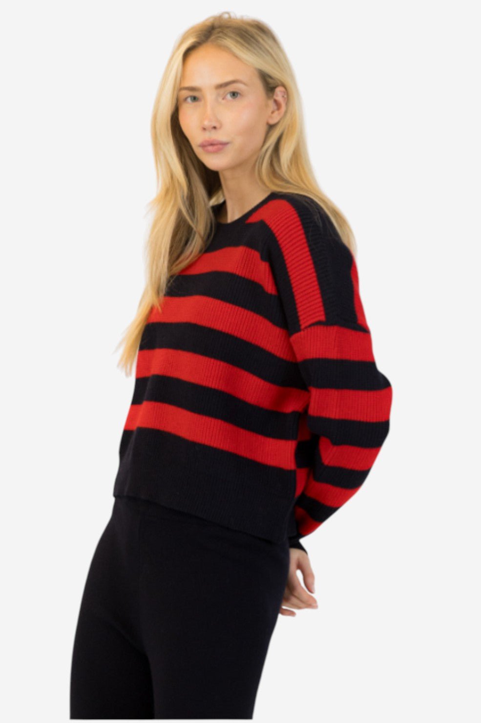 Bobby Crewneck Pullover - Red/Navy - Image 2