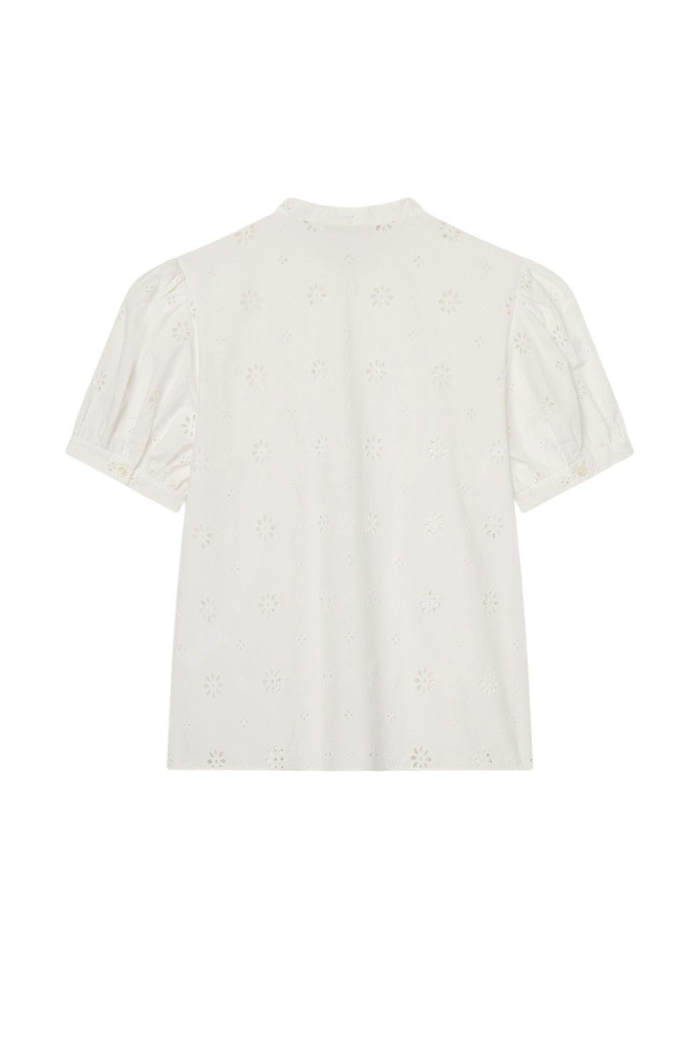 The Eyelet Gathered Top - White - Image 3