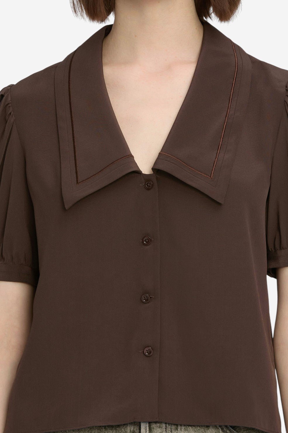 The Sailor Blouse - Coffee - Image 4