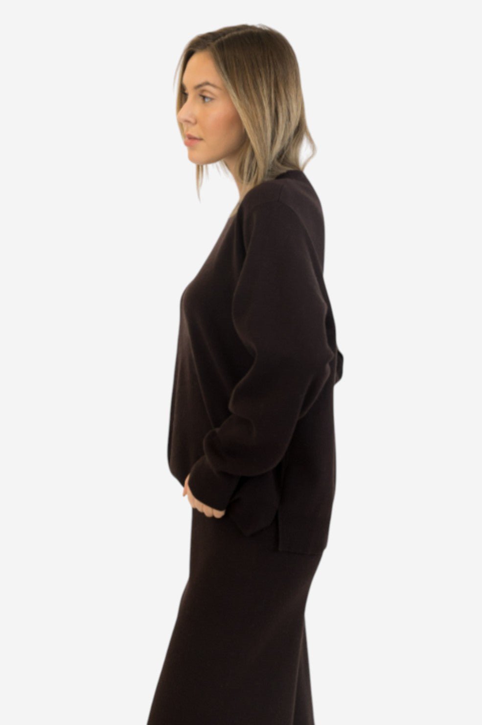 Claret Crewneck Pullover - Chocolate Brown - Image 2