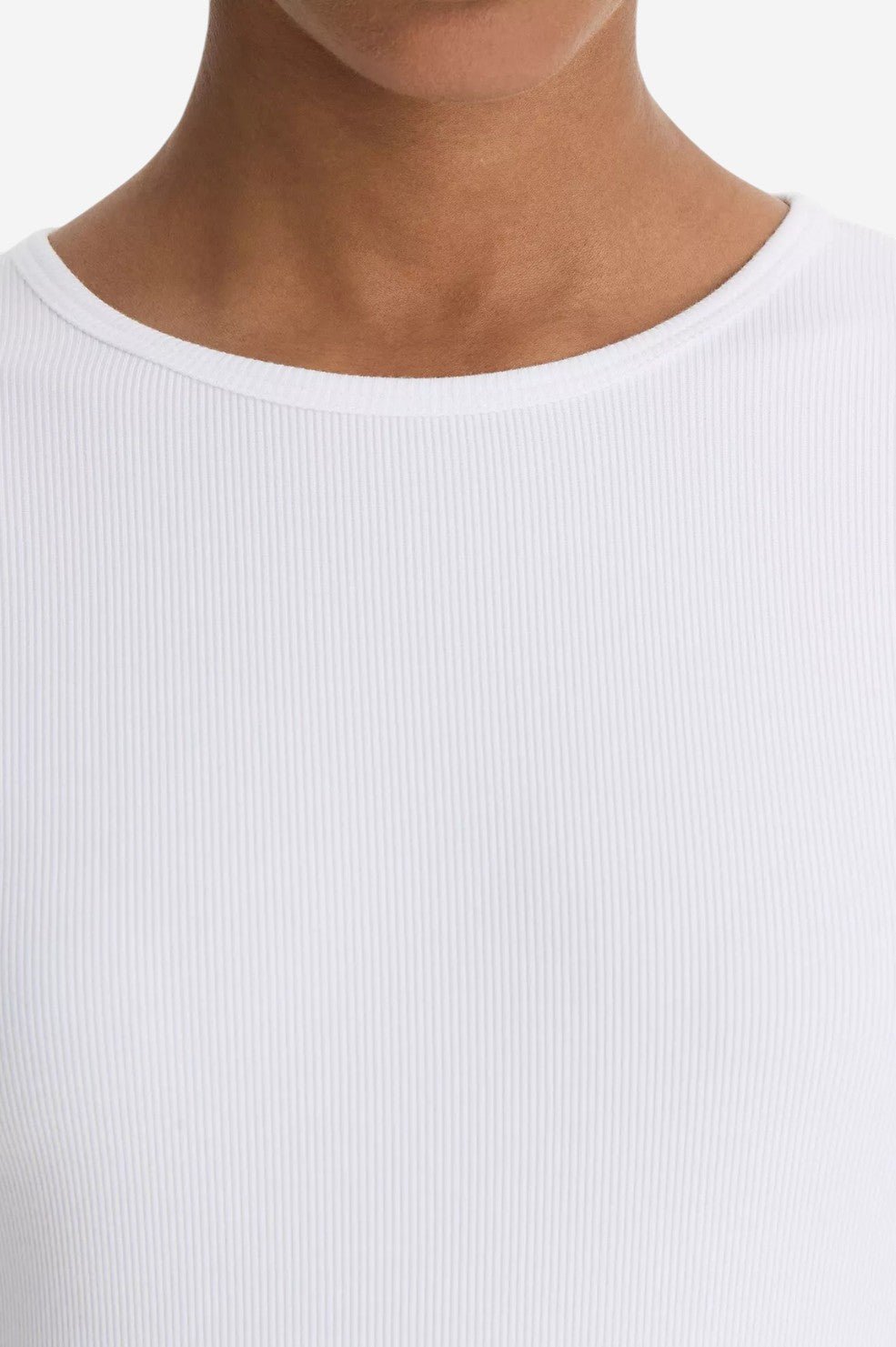 Elbow-Sleeve Crew Neck T-Shirt - Optic White - Image 3