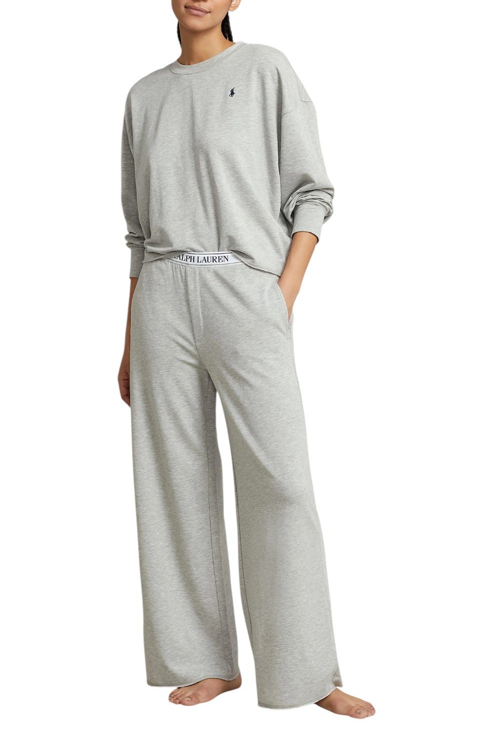 Sweatshirt & Wide Leg Set - Heather Grey