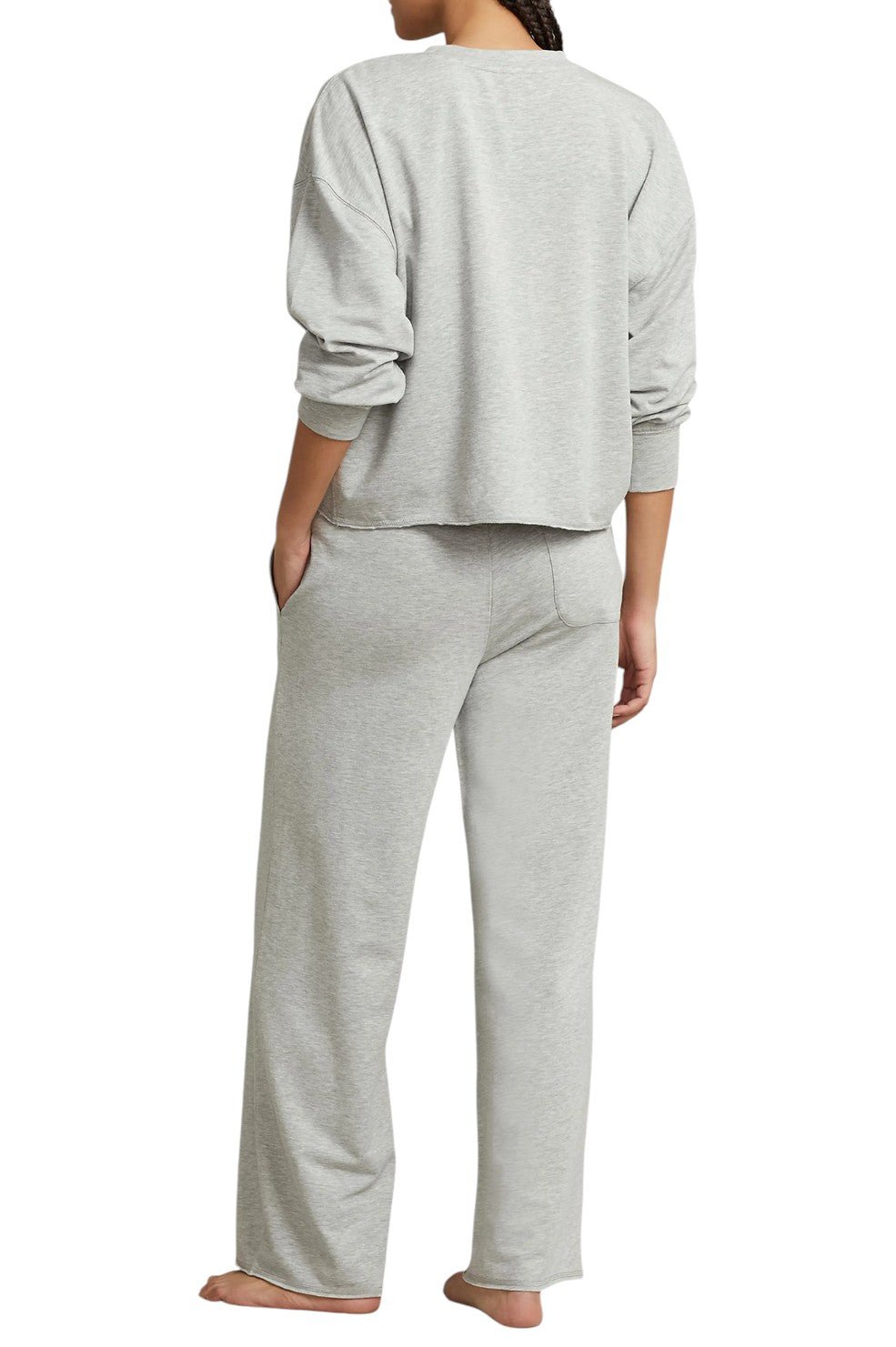 Sweatshirt & Wide Leg Set - Heather Grey - Image 2