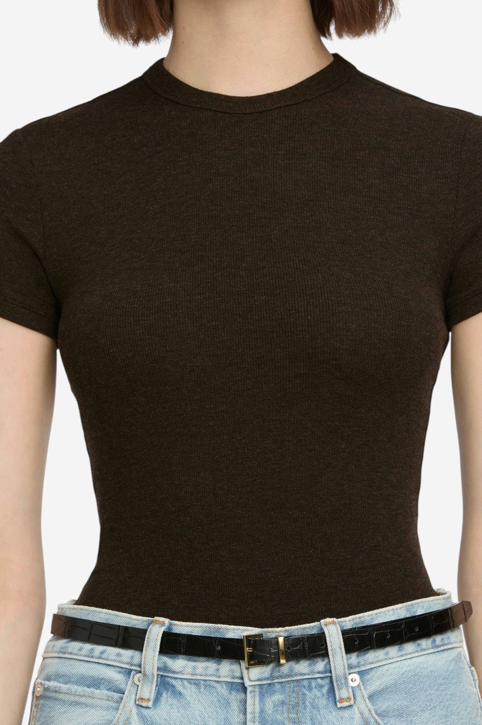 The Rib Baby Tee - Coffee Heather - Image 4