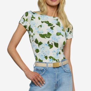 Ressi Tee - Ivory/Light Blue Hydrangea