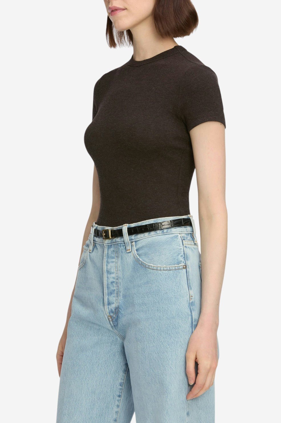 The Rib Baby Tee - Coffee Heather - Image 3