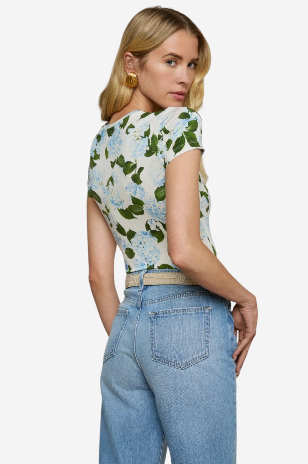 Ressi Tee - Ivory/Light Blue Hydrangea - Image 2