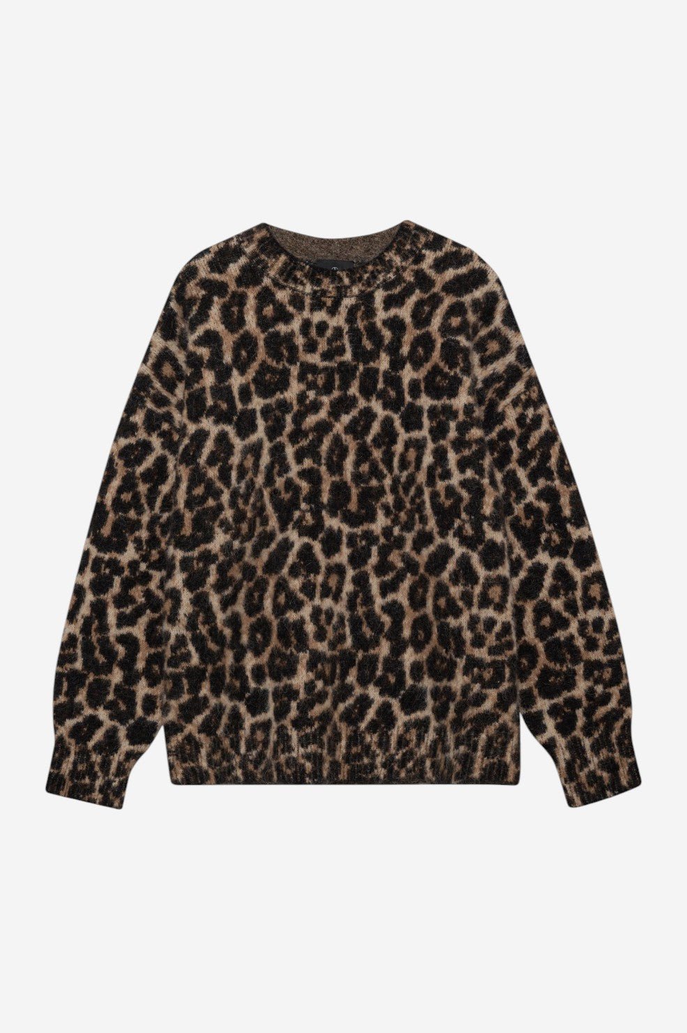 Sydney Crew Sweater - Black And Brown Leopard - Image 3