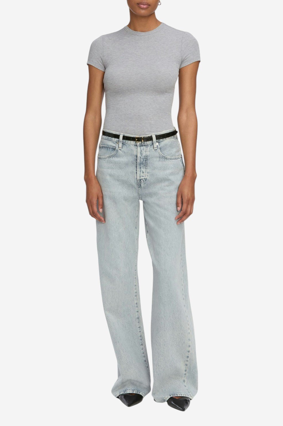 The Rib Baby Tee - Heather Grey - Image 5