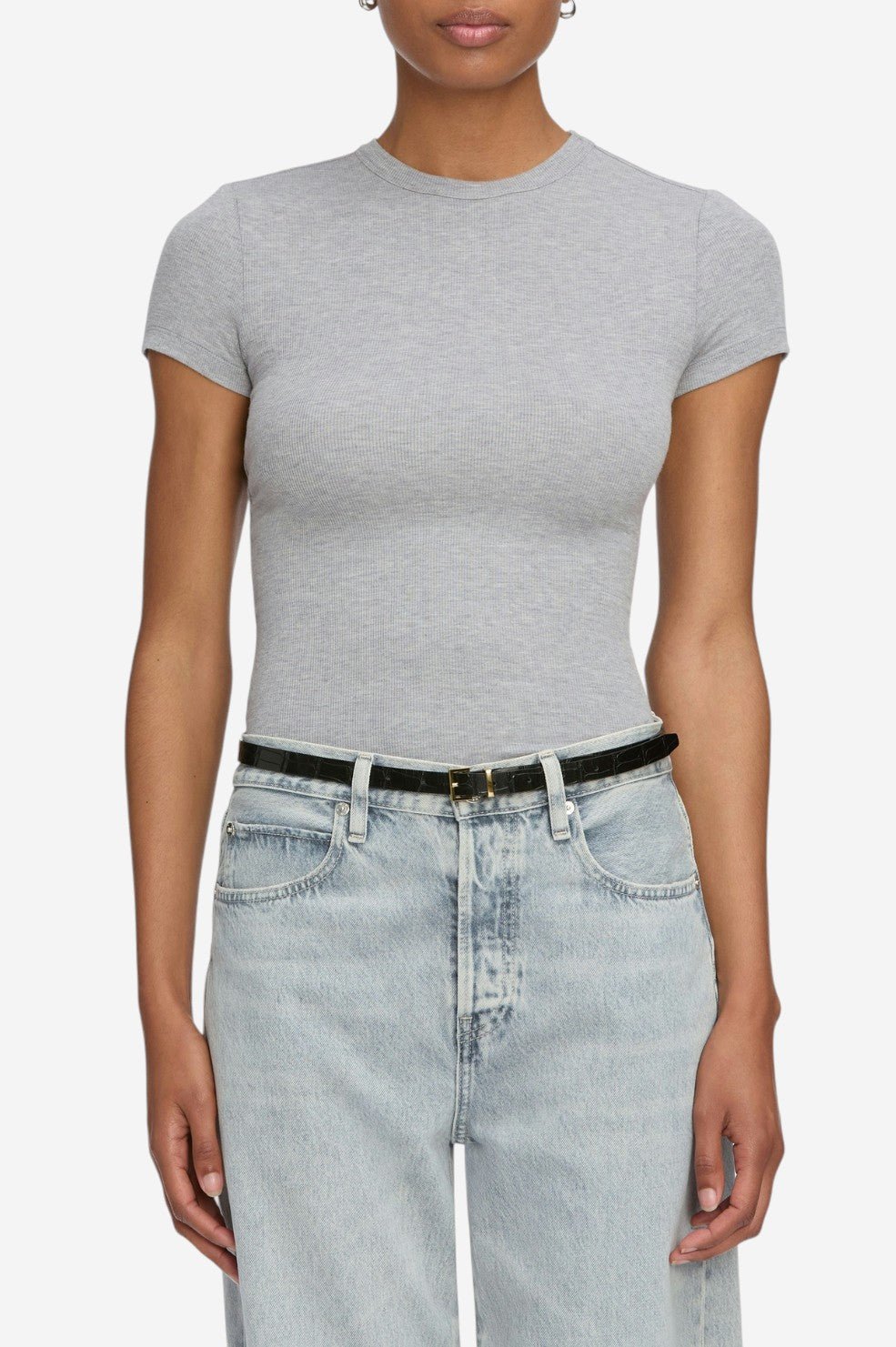 The Rib Baby Tee - Heather Grey