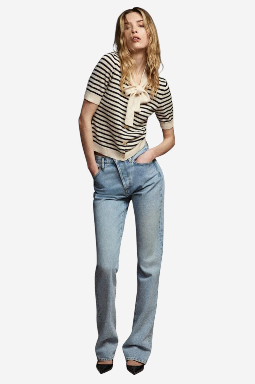 The Sailor Tie Cardi - Navy Multi - Image 2