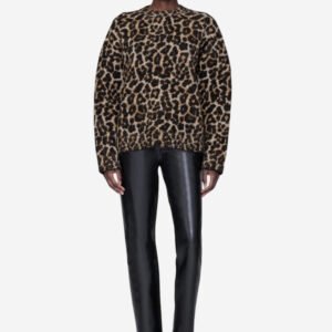 Sydney Crew Sweater - Black And Brown Leopard