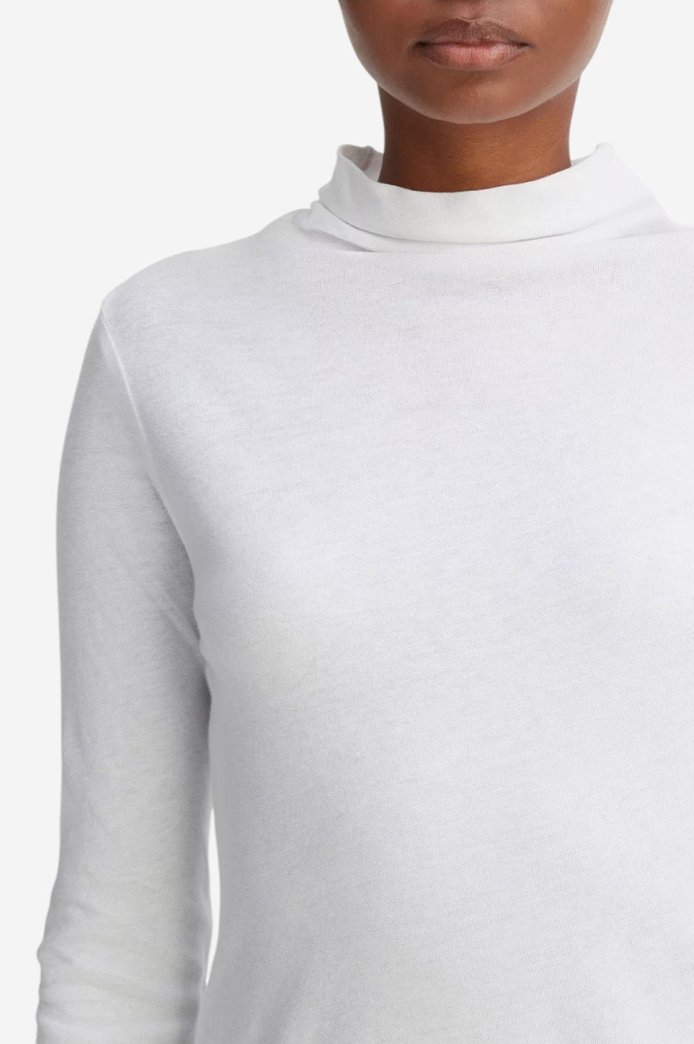 Essential Long Sleeve Turtleneck - Optic White - Image 2