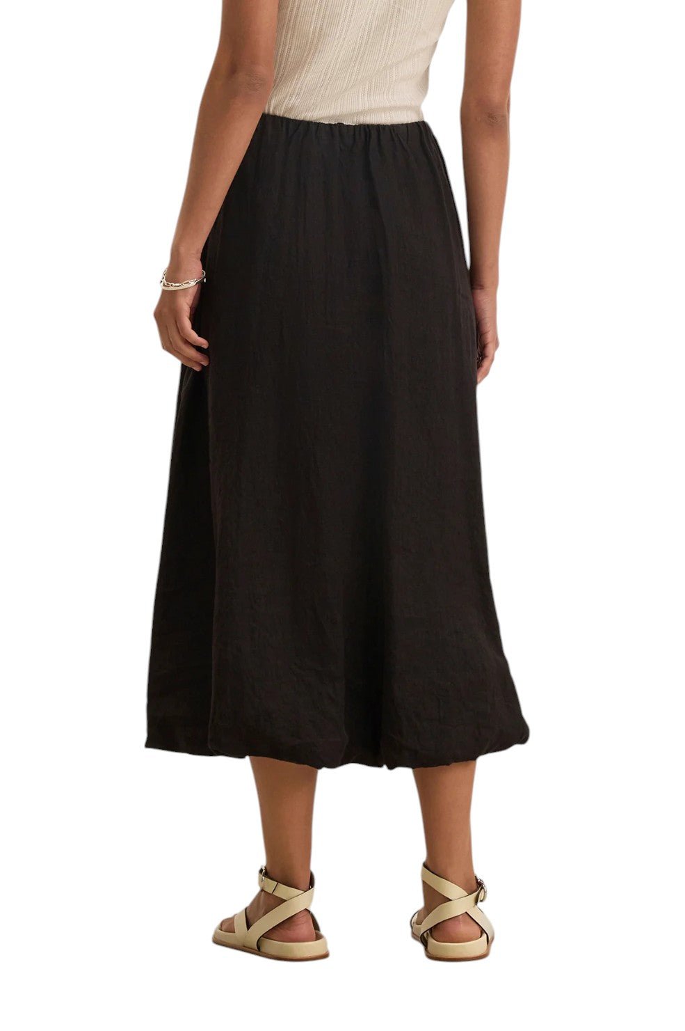 Rachelle Linen Skirt - Black - Image 4