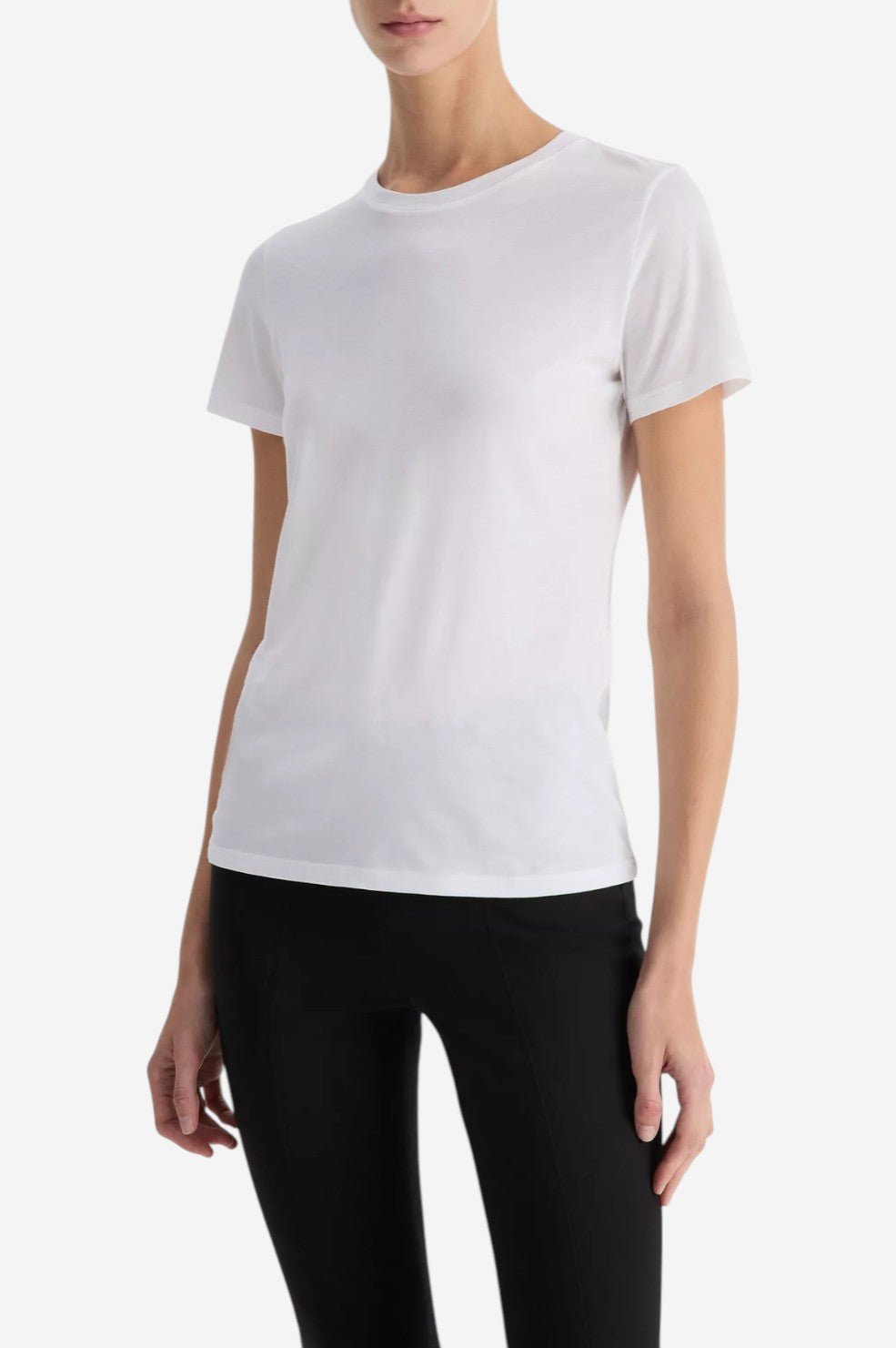 Essential Pima Cotton Crew Neck T-Shirt - Optic White - Image 3