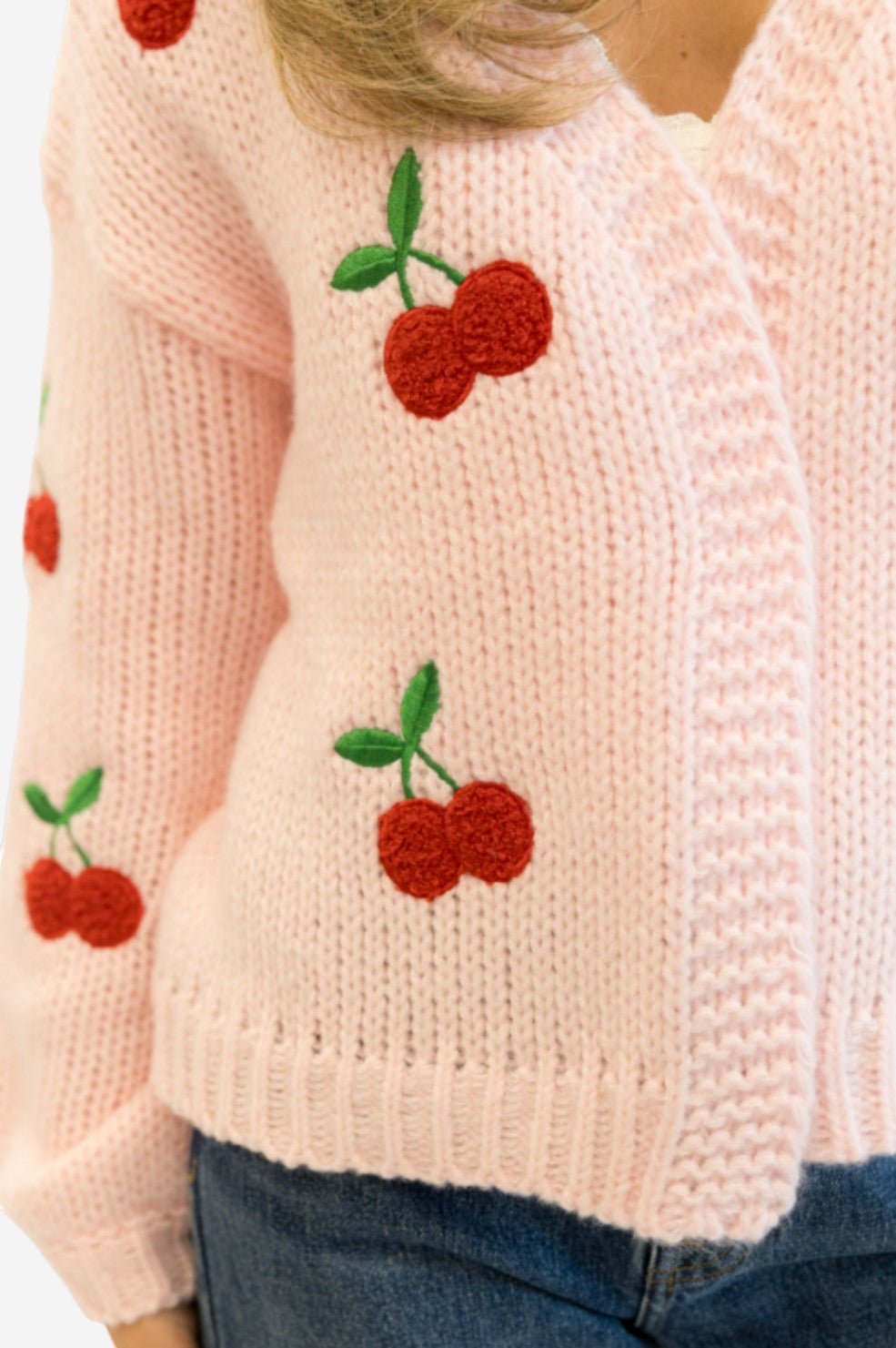 Lexi Cardigan - Pink/Red Cherries - Image 3