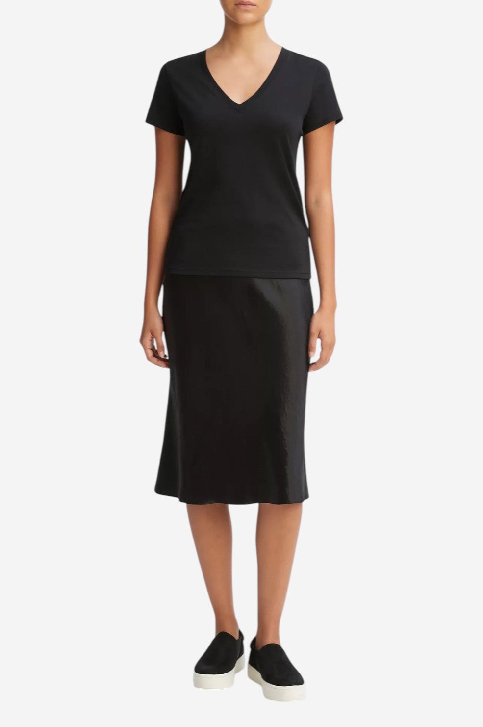 Essential Pima Cotton V-Neck T-Shirt - Black