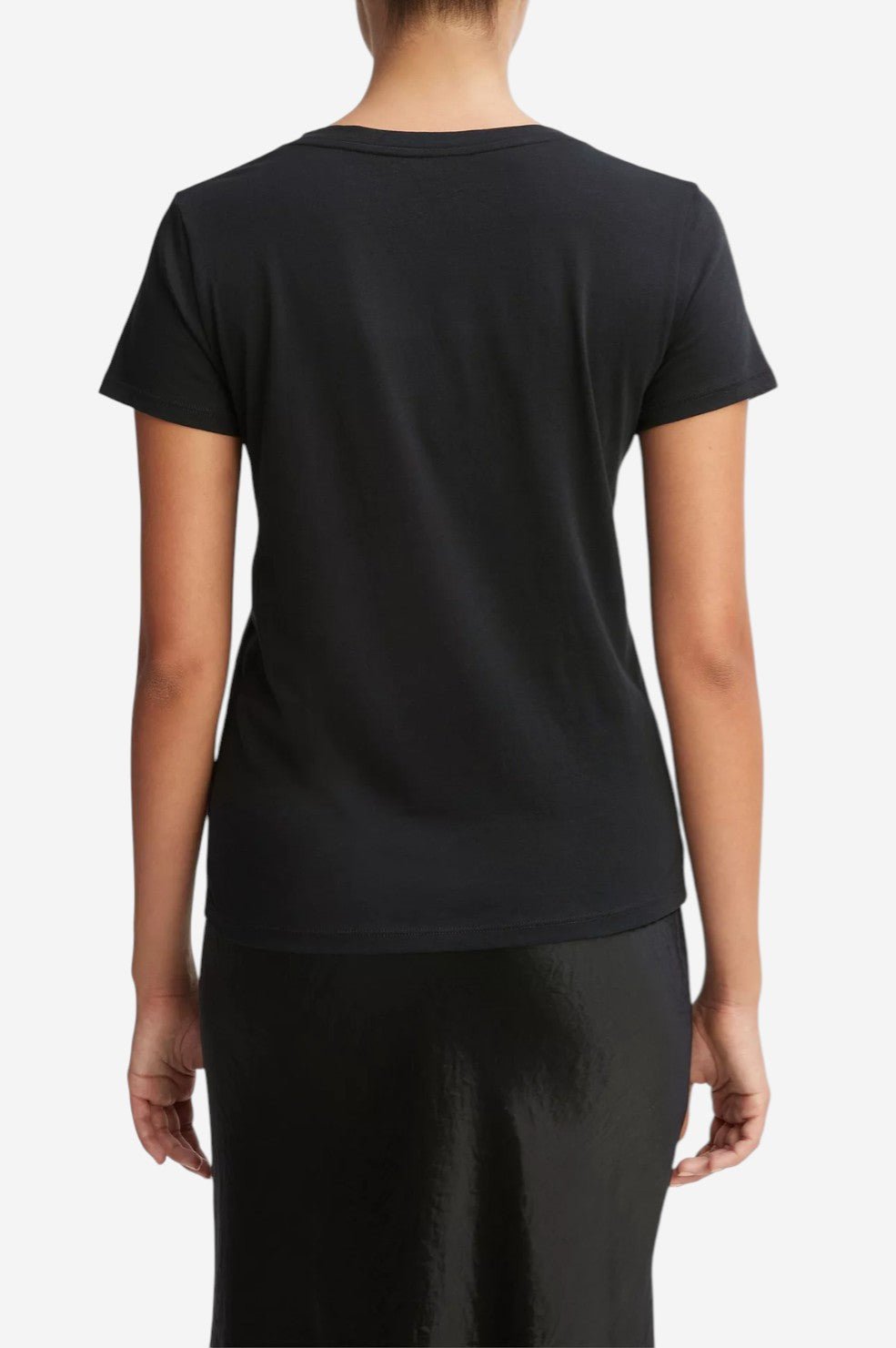 Essential Pima Cotton V-Neck T-Shirt - Black - Image 4