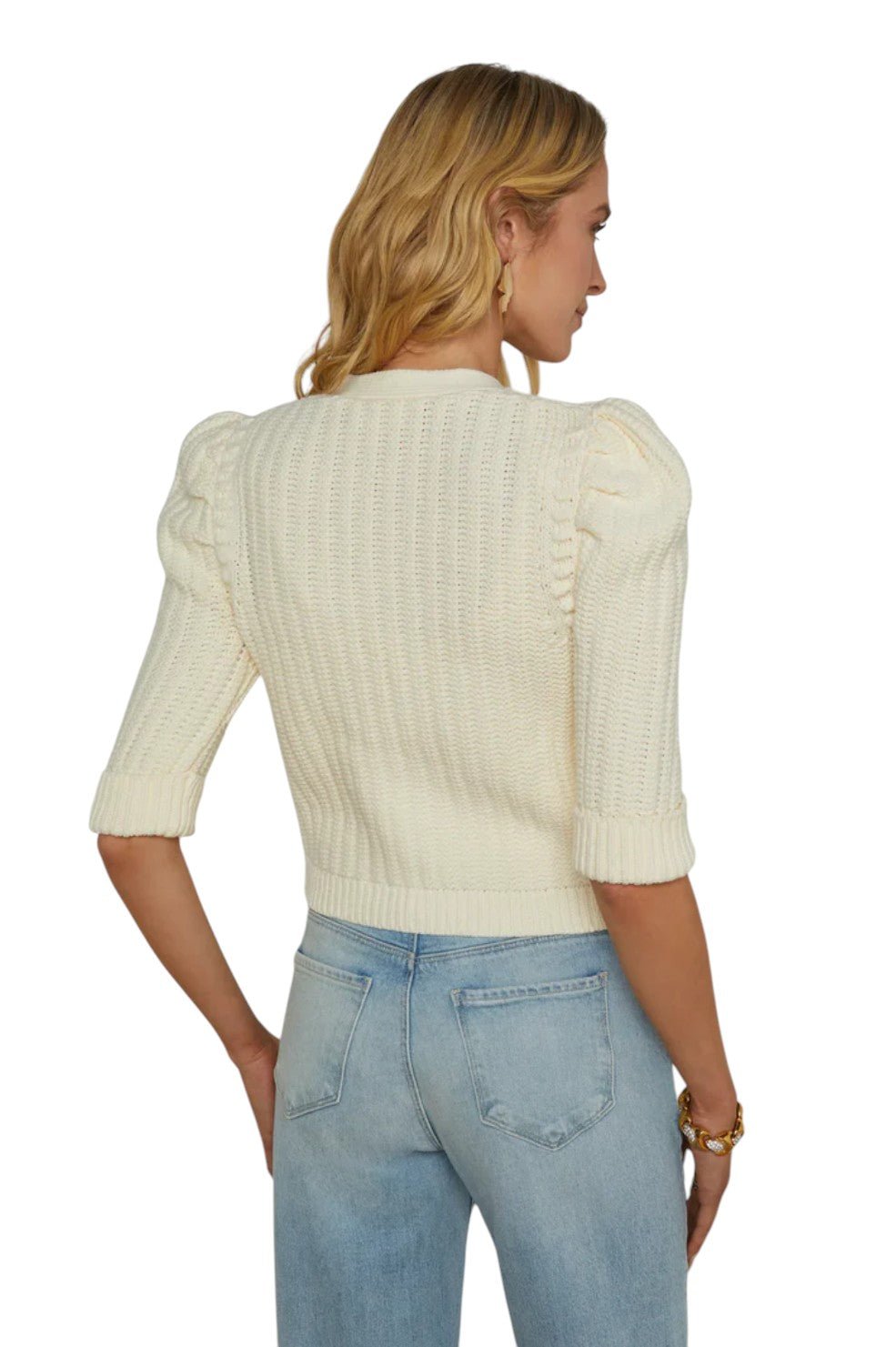 Delilah Cropped Cardigan - Cream - Image 2